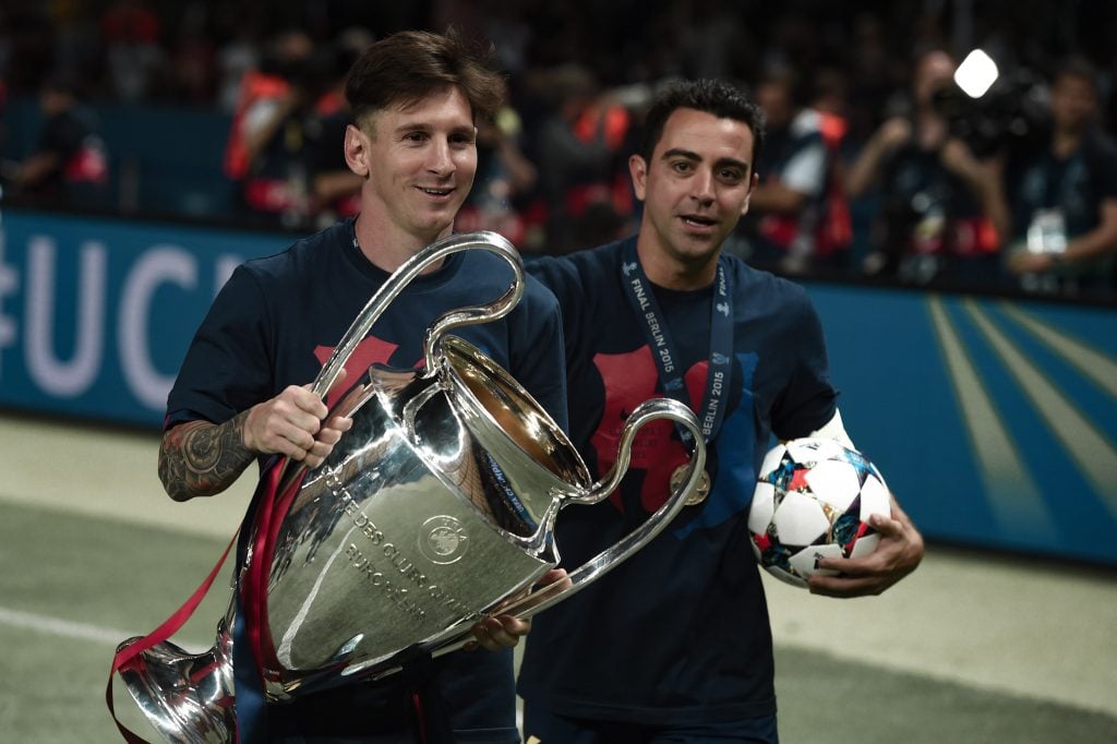 Messi Xavi Champions League
