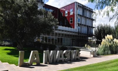 The entrance of La Masia academy of Barcelona