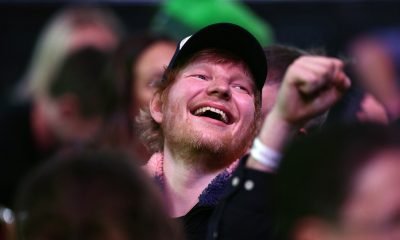 LONDON, ENGLAND - DECEMBER 20: Ed Sheeran, English Singer-Songwriter, reacts during day six of the 2024/25 Paddy Power World Darts Championship at Alexandra Palace on December 20, 2024 in London, England. (Photo by James Fearn/Getty Images)