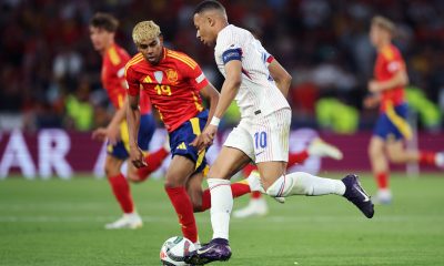 Lamine Yamal and Kylian Mbappe