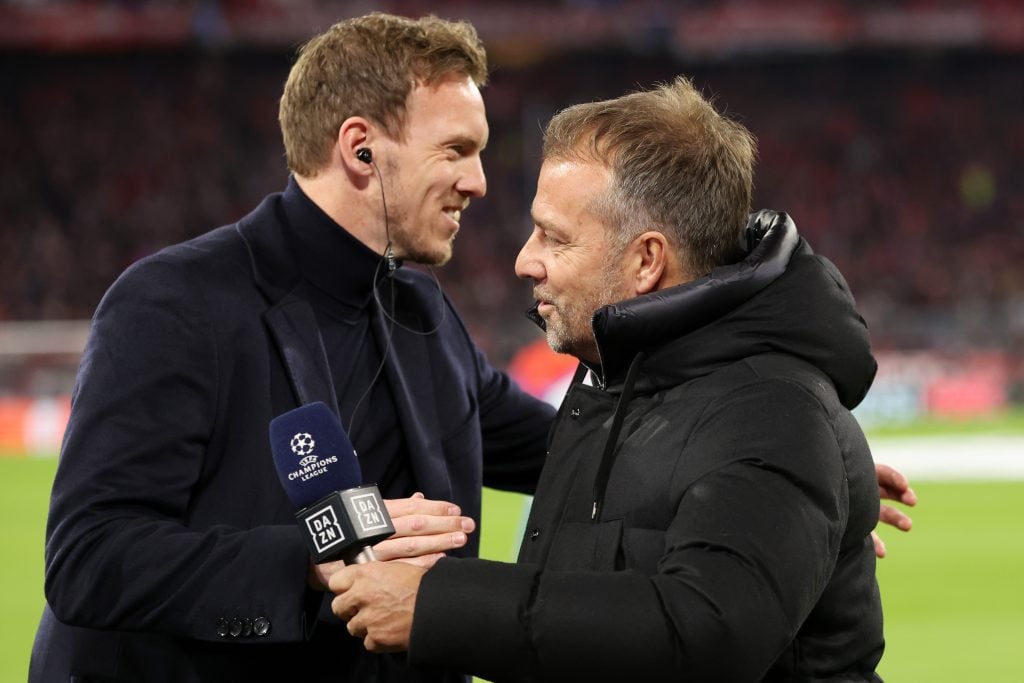 Julian Nagelsmann, técnico da Alemanha e Hansi Flick, técnico do Barcelona