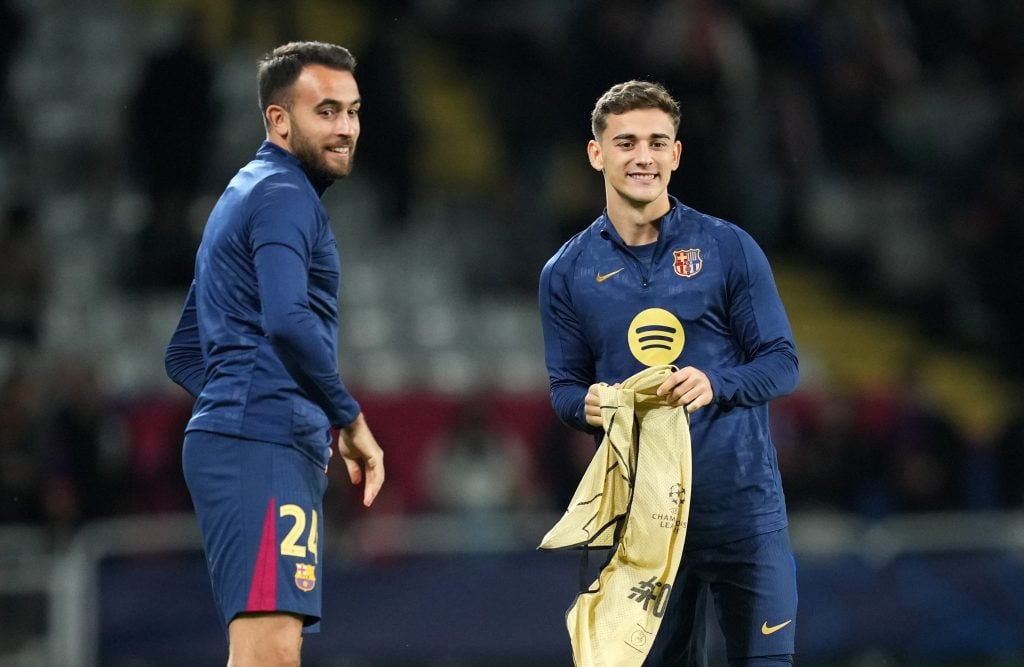 Eric Garcia and Gavi of FC Barcelona