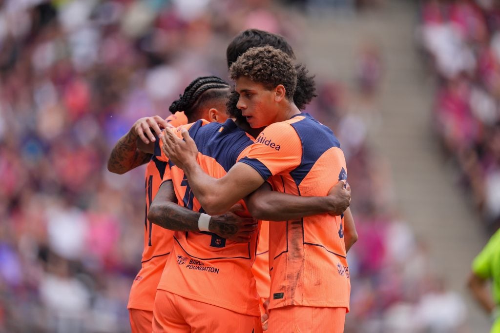Barcelona players celebrate