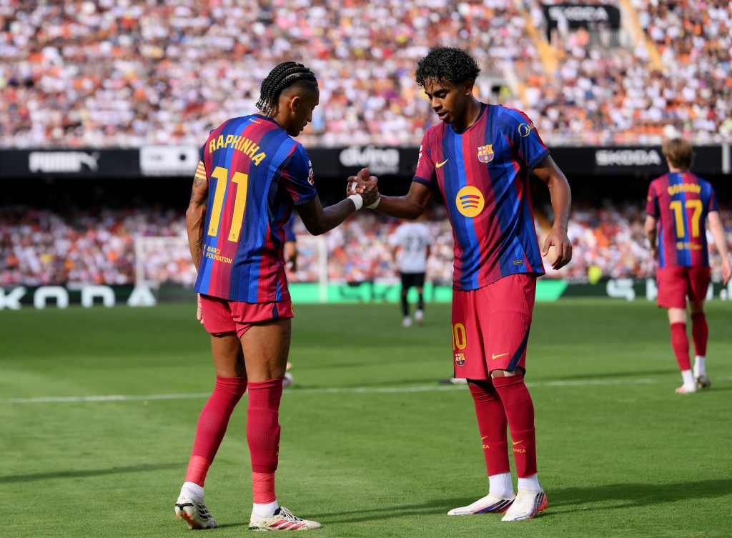 Raphina and Lamine Yamal, Barcelona players