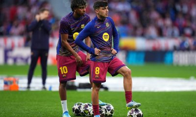 Pedri and Lamine Yamal of FC Barcelona