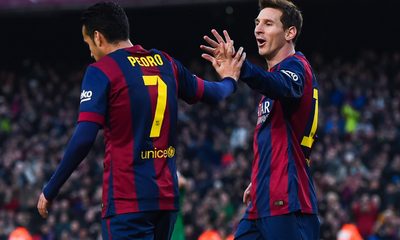 Pedro Rodriguez and Lionel Messi, Barcelona legends