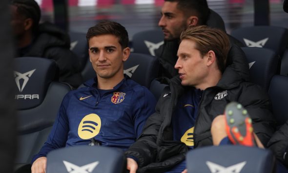 Gavi and Frenkie de Jong of FC Barcelona